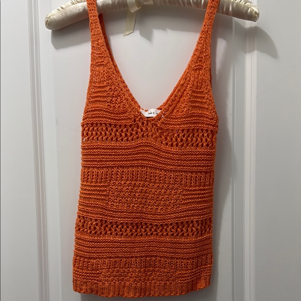 Sadie & Sage Orange Knit Tank Top
